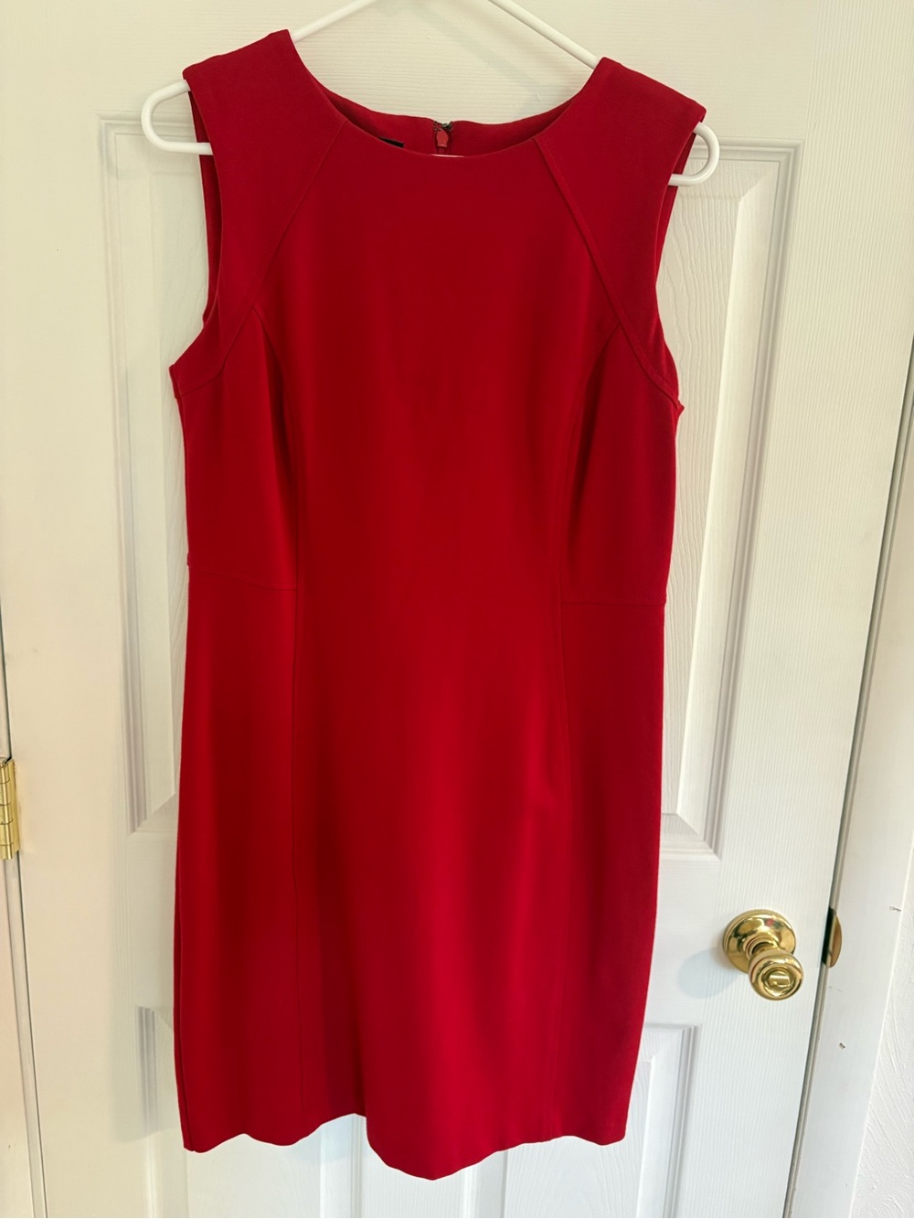 Talbots Red Sleeveless Sheath Midi Dress